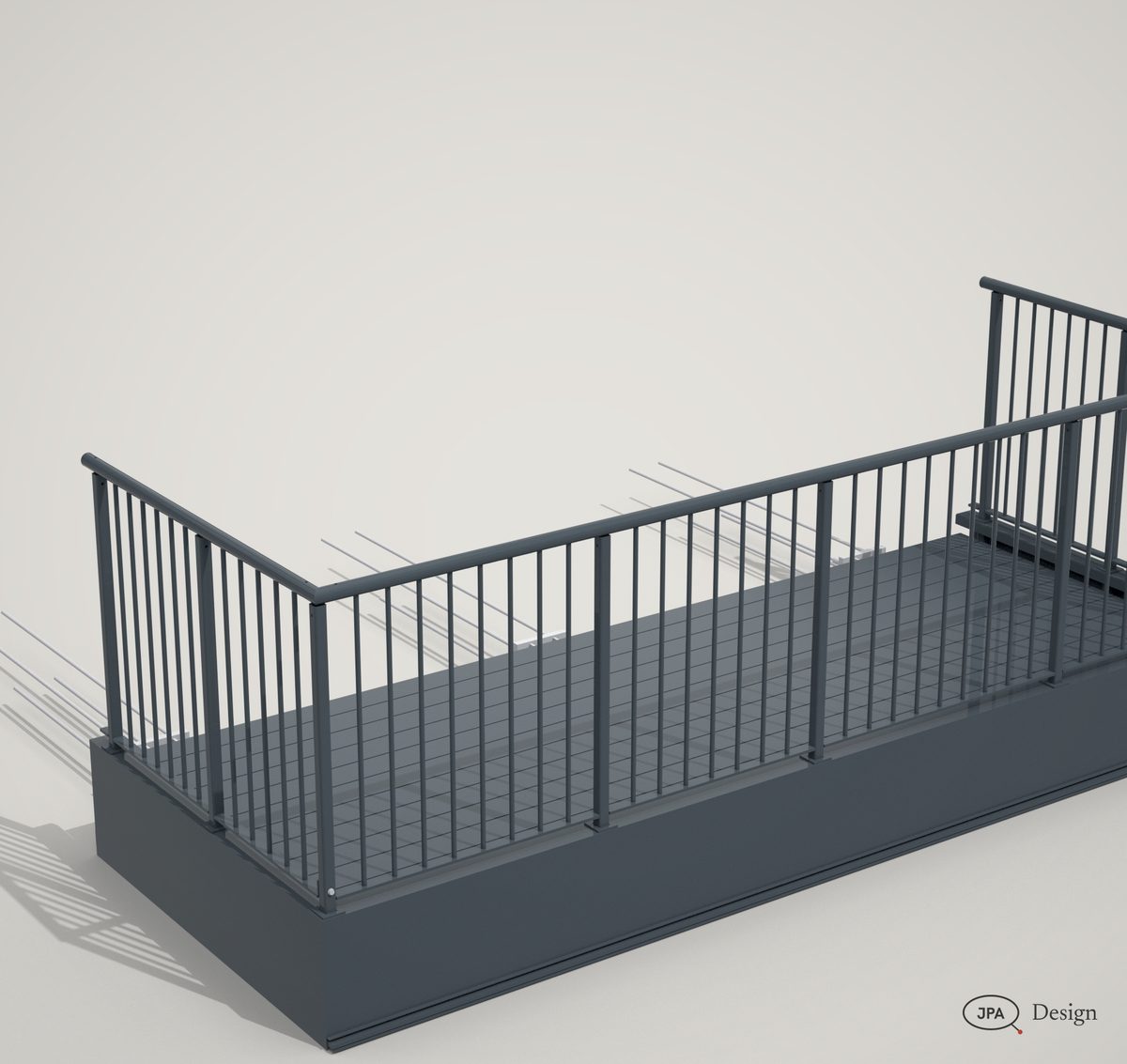 A bar balustrade on a bolt-on frame, studio