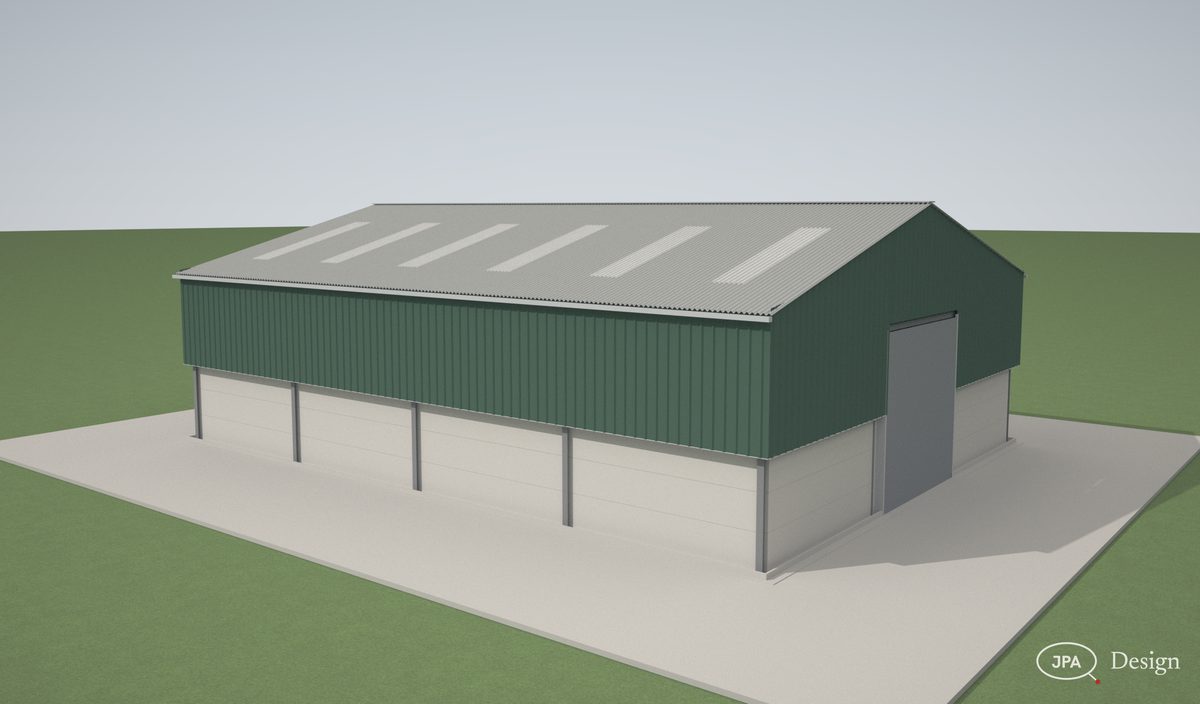 Grain store, 80 x 60 x 20 ft