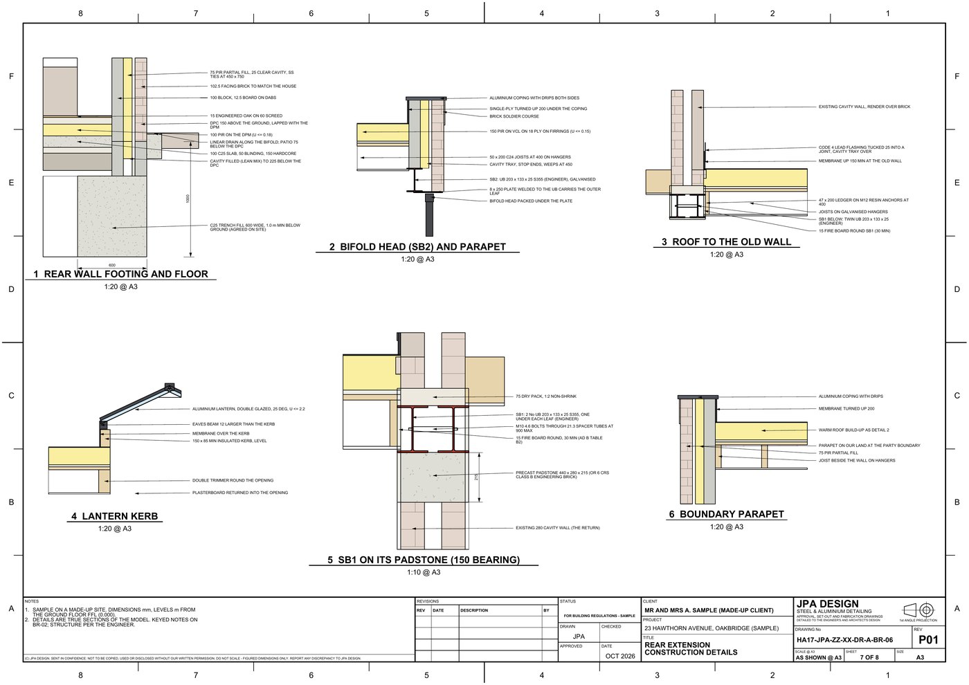 HA17-BR-06 Construction details, every layer labelled