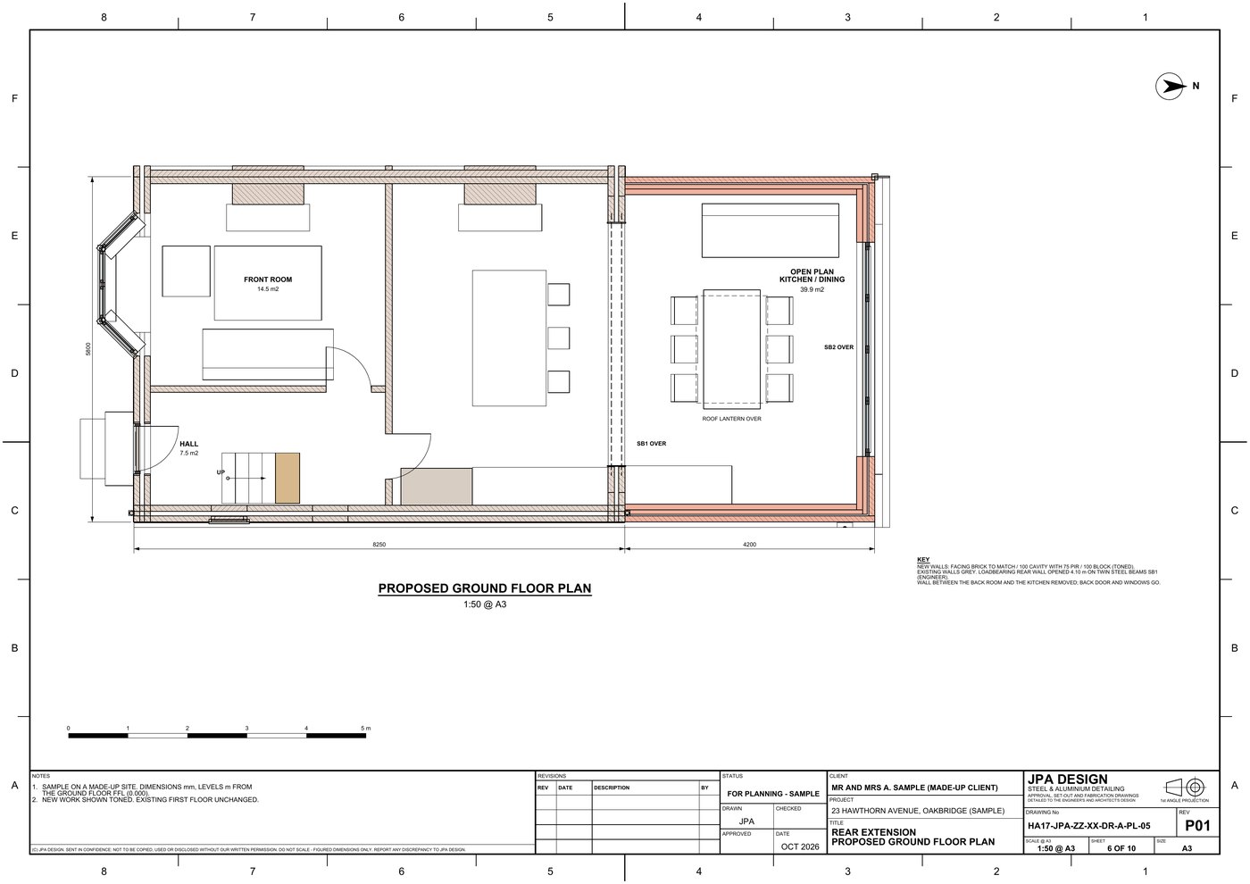 HA17-PL-05 Proposed ground floor plan