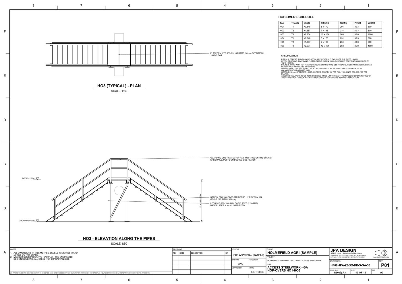 HF08-GA-30 Hop-over HO1, plan and elevation