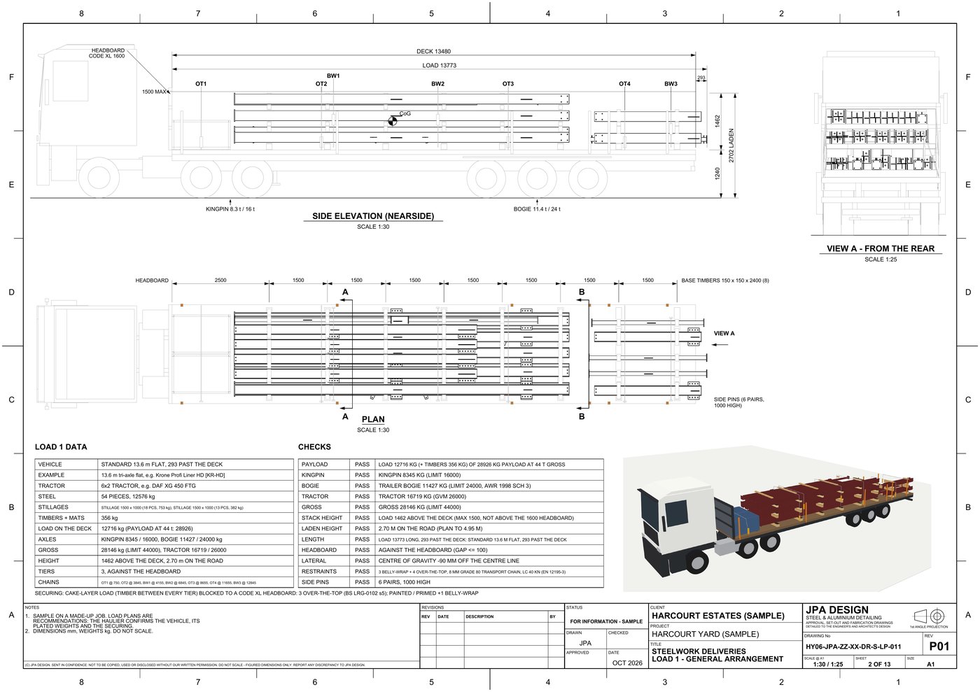 HY06-LP-011 Load 1: the wagon, timbers, chains and axle loads