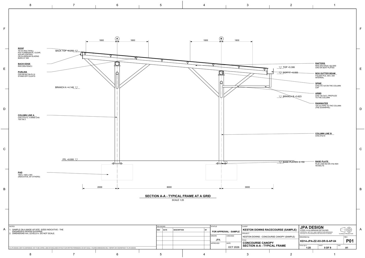 KD14-AP-04 Section through a typical frame