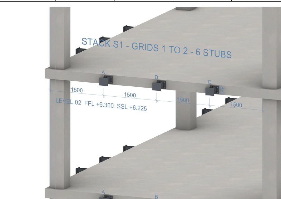MC01-FF-S1 Stack S1, 3D stub set-out