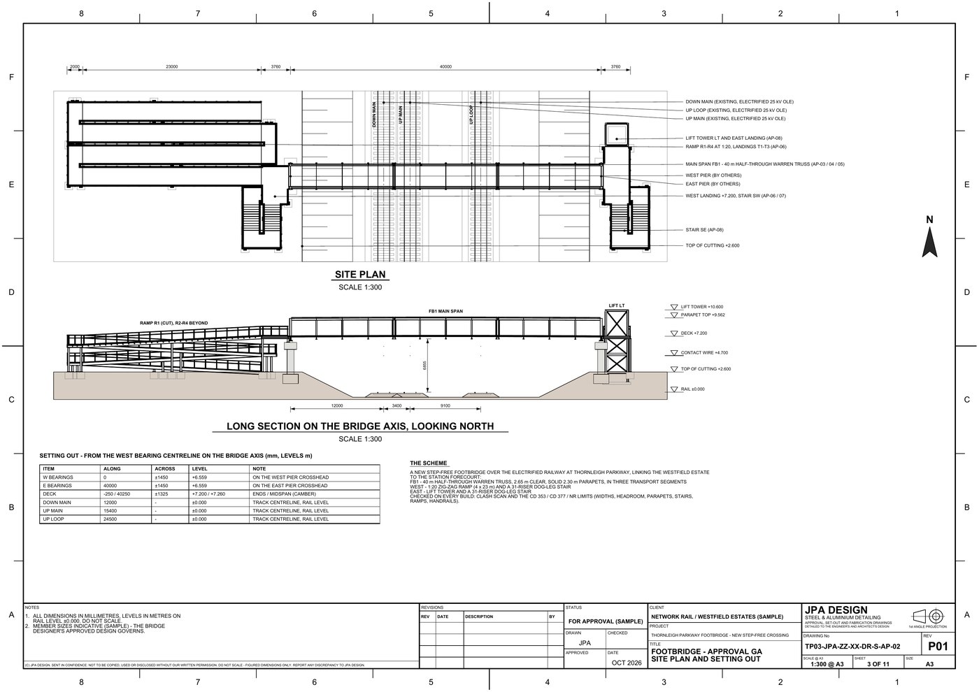 TP03-AP-02 Site plan and long section over the railway